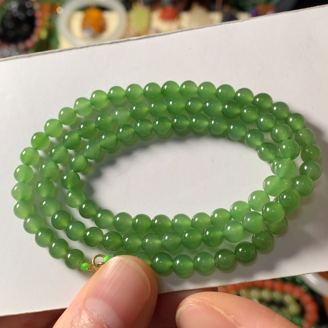 和田玉（碧玉）18K金镶嵌颈饰SL0001