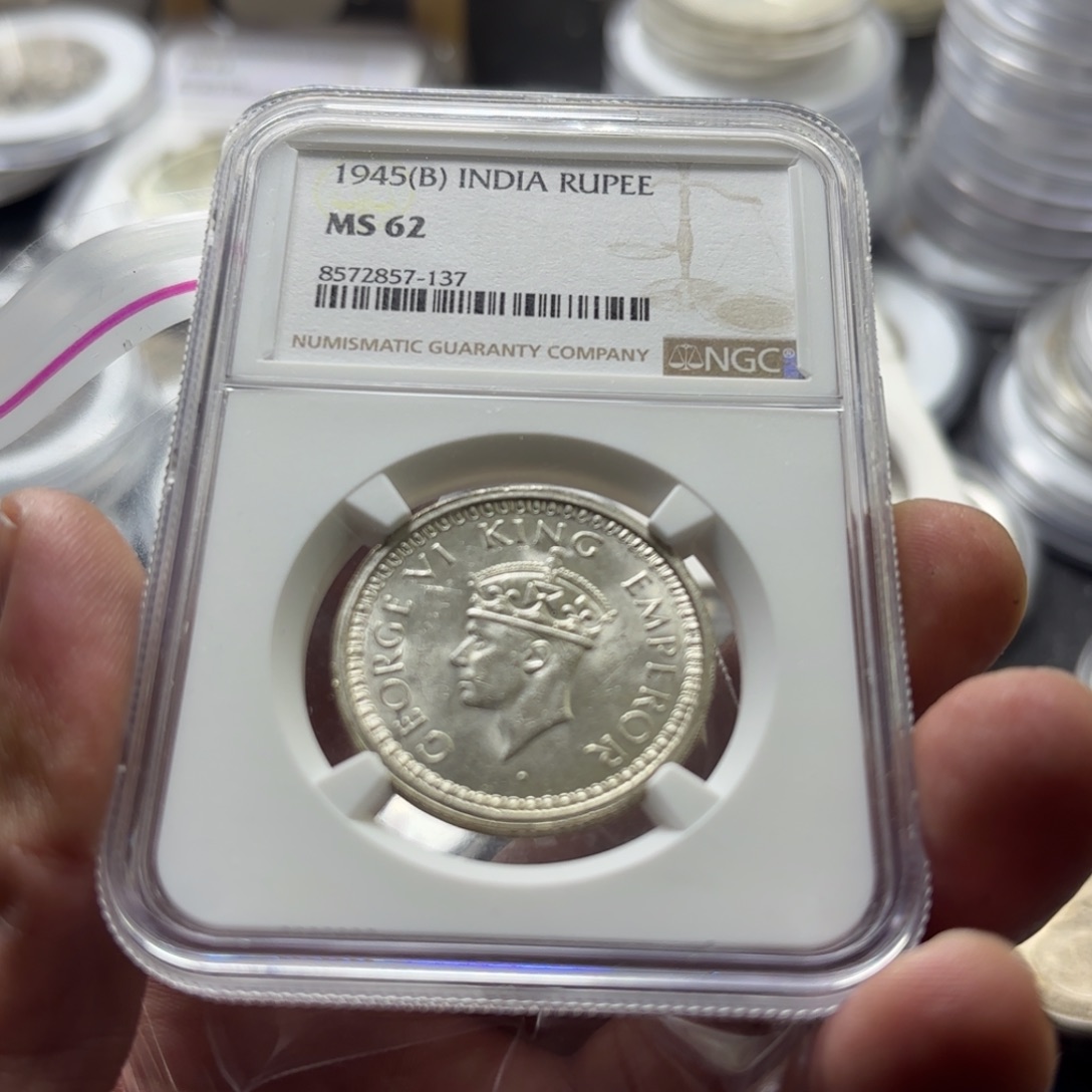 银Ag800英属印度乔治六世1卢比银币