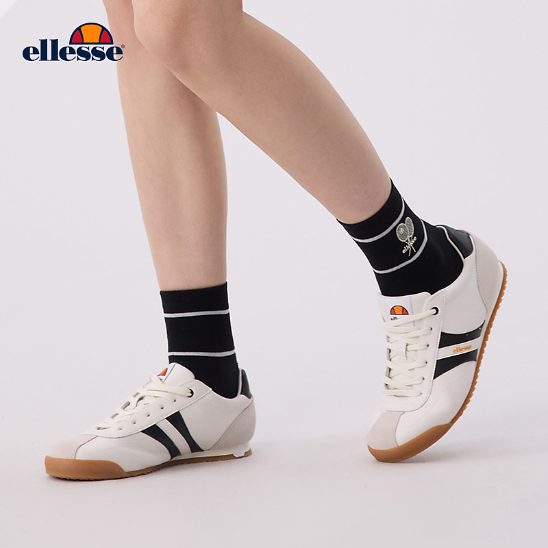 Ellesse2双组合长袜男女25秋冬新款跑步运动健身保暖中筒运动袜