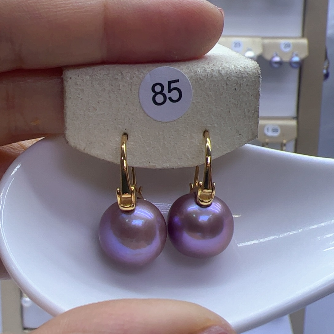 淡水珍珠耳饰银S925镶嵌