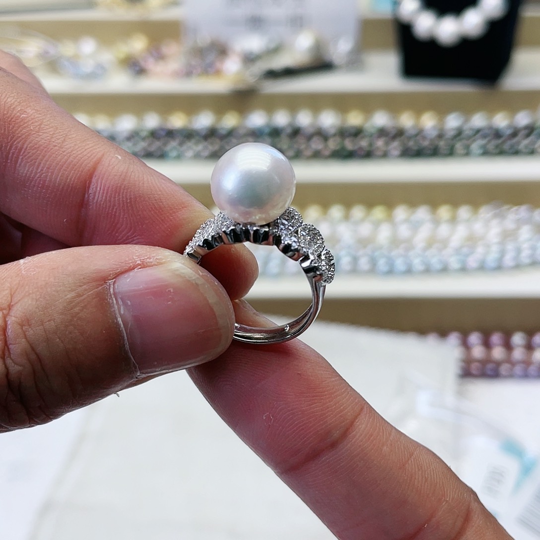 海水珍珠戒指银S925镶嵌