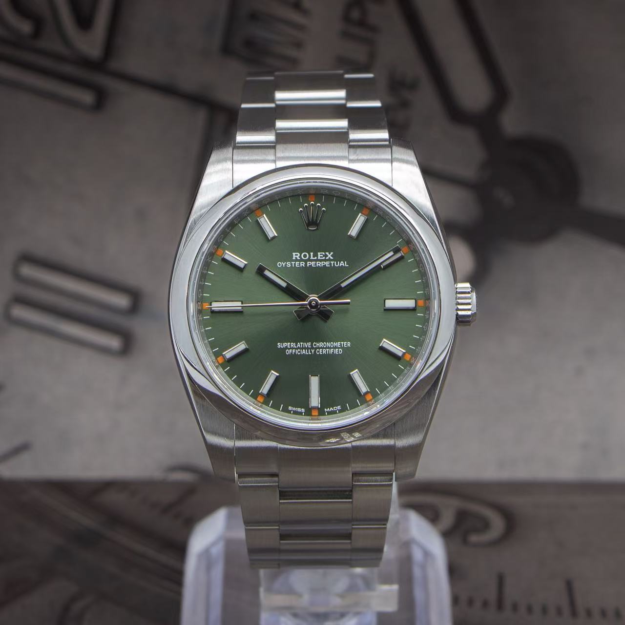 95新 Rolex/劳力士 蚝式恒动/114200/橄榄绿/34mm/全套