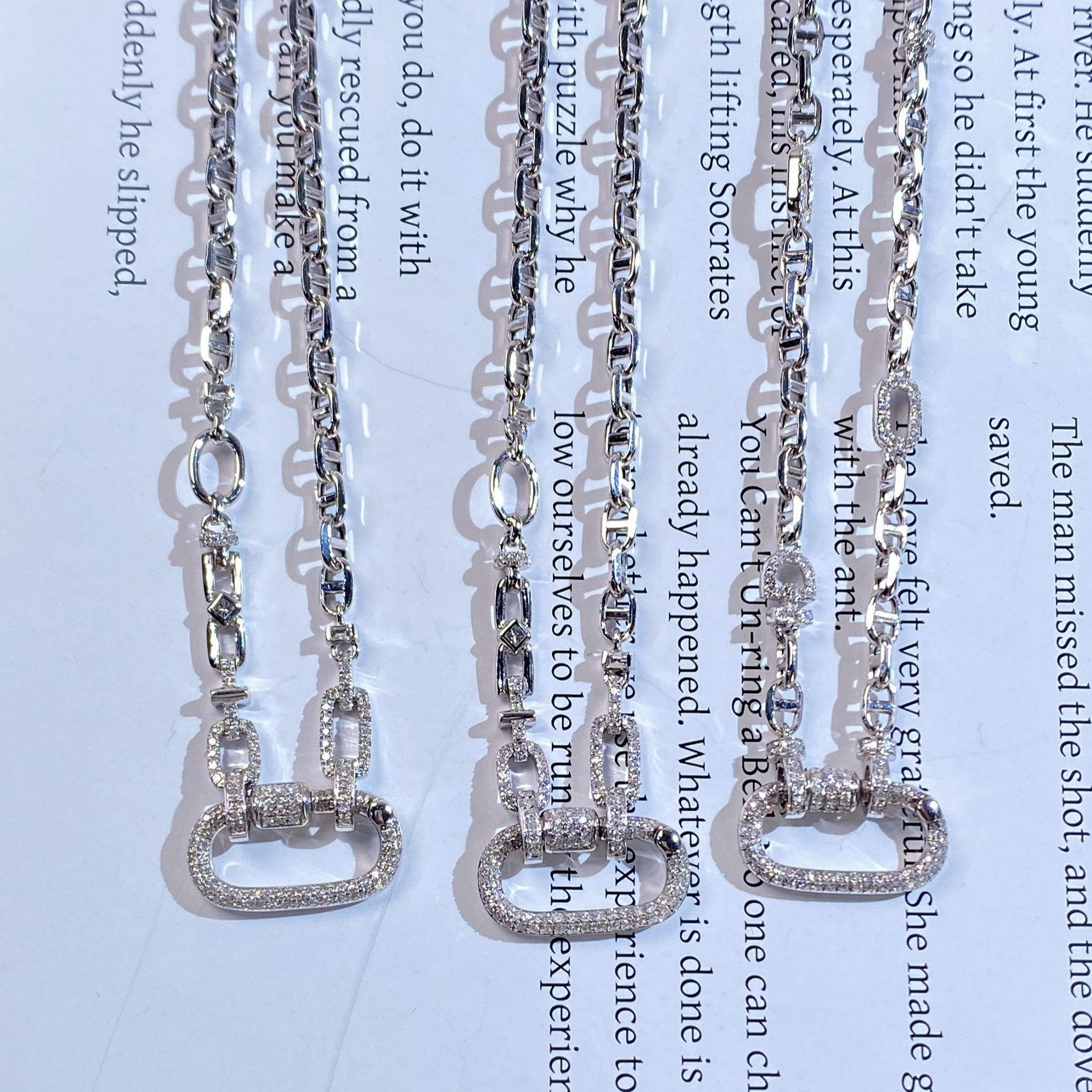 大猪鼻子链】回形针百搭链点石甄选意大利18k金项链可调节 