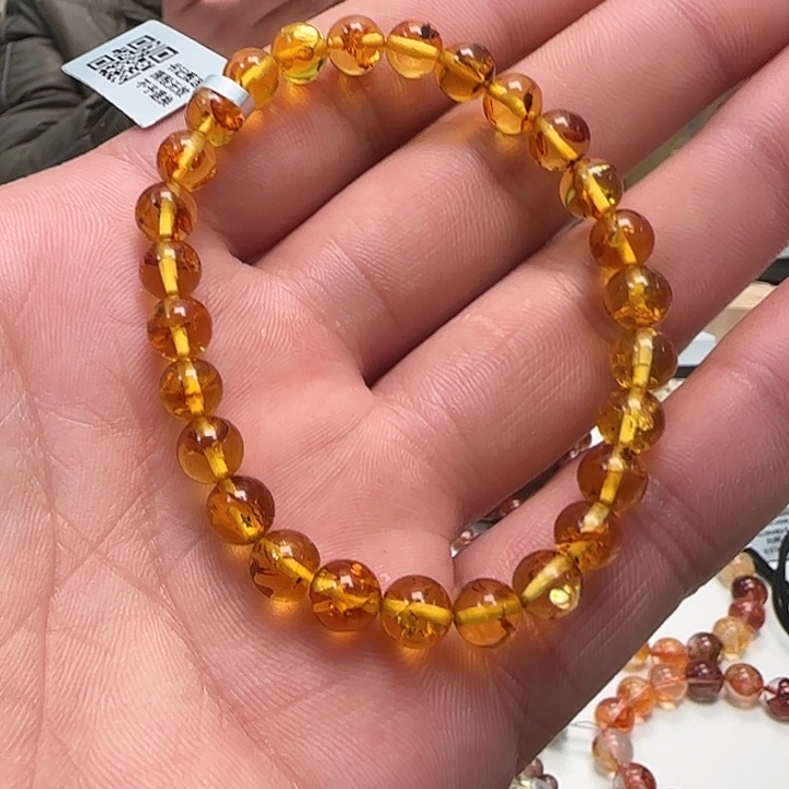 琥珀未镶嵌手链琥珀单圈7+663