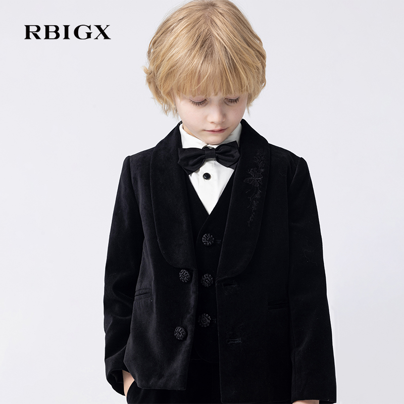 RBIGX瑞比克童装2025秋季新款百搭青果领潮流帅气西装外套