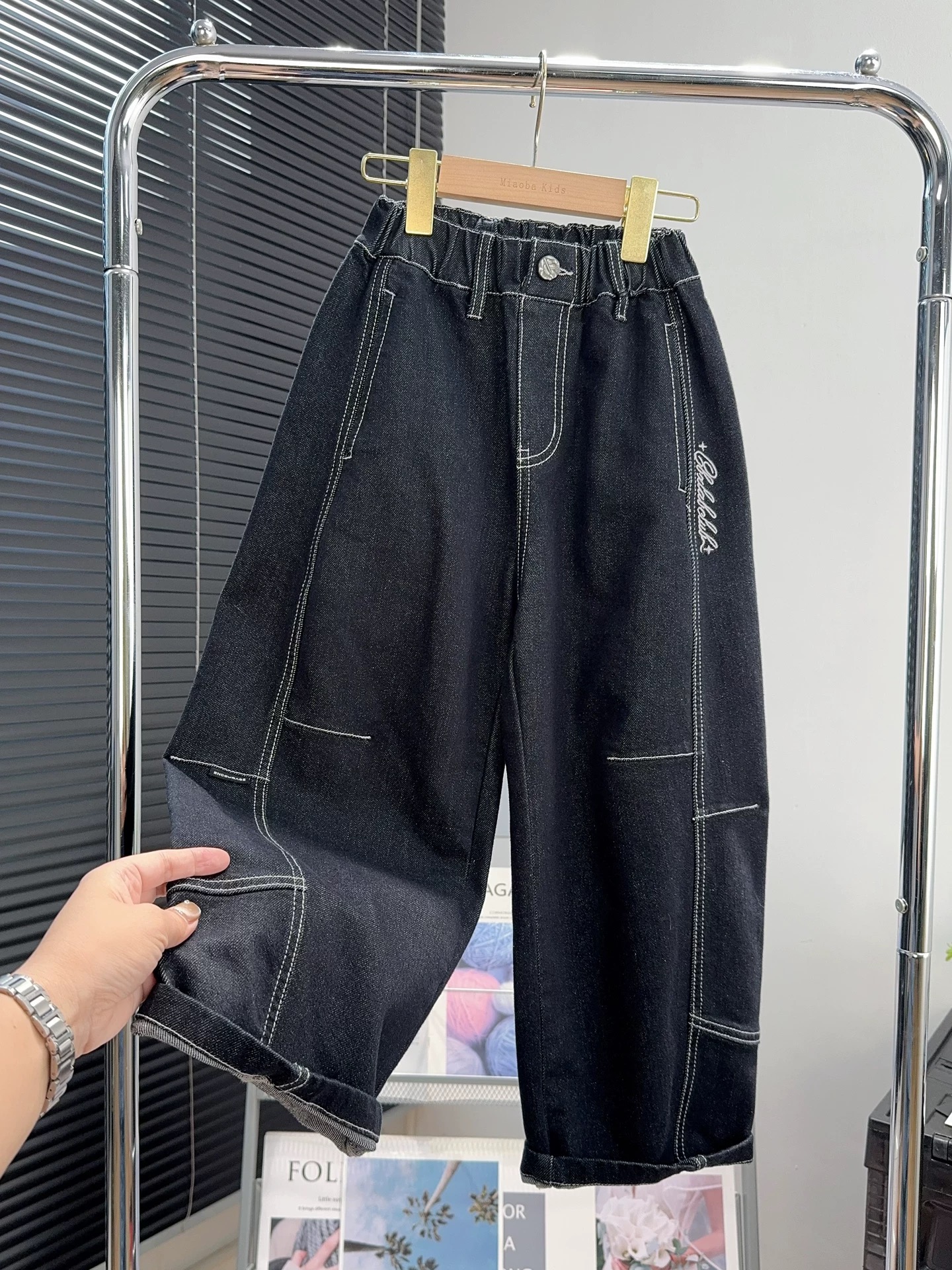 （101-139）秋冬季男童韩版长裤中大童直筒长裤牛仔裤百搭男童