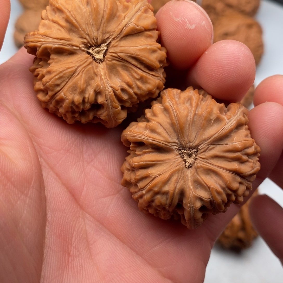 文玩核桃把件38三棱