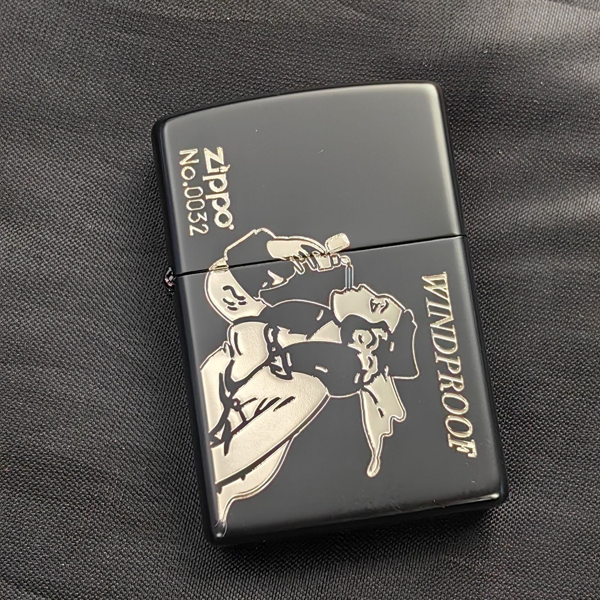 ZIPPO 打火机正品  平底黑银横向风女 1454【大白专属】