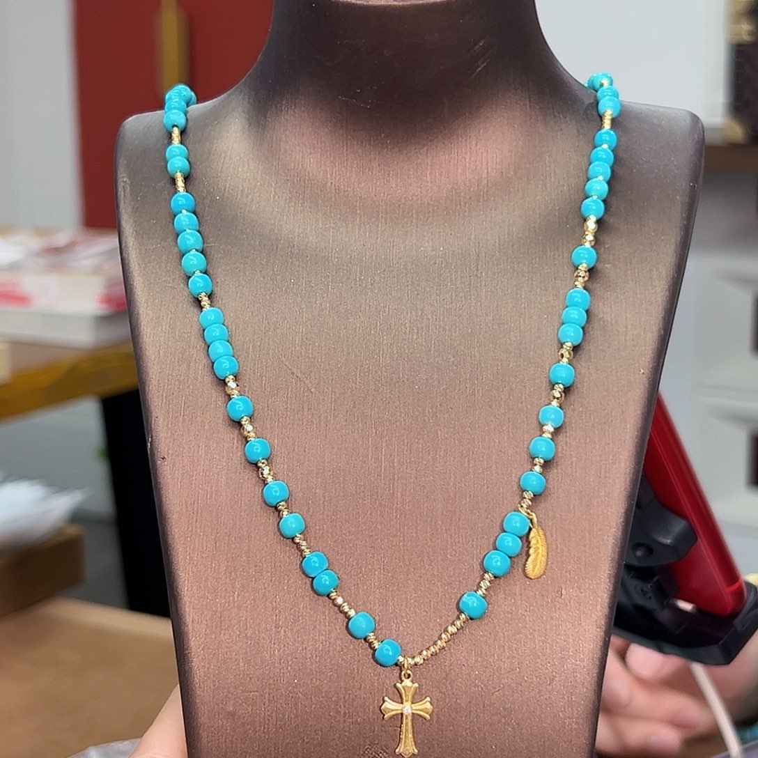 绿松石珠宝奇石18K金镶嵌