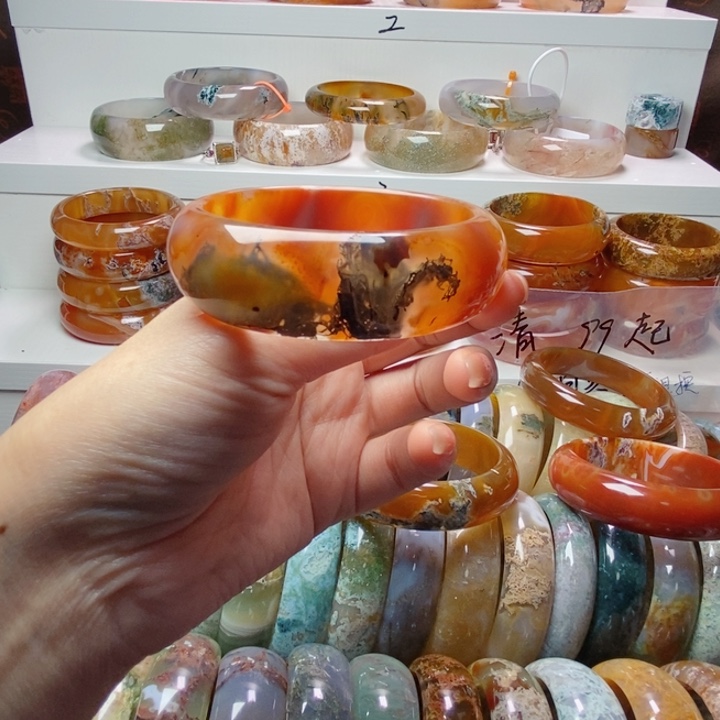 玛瑙/玉髓手镯合金萍*