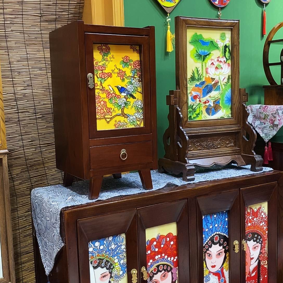 水***兰瓷片瓷板画作品欣赏作品