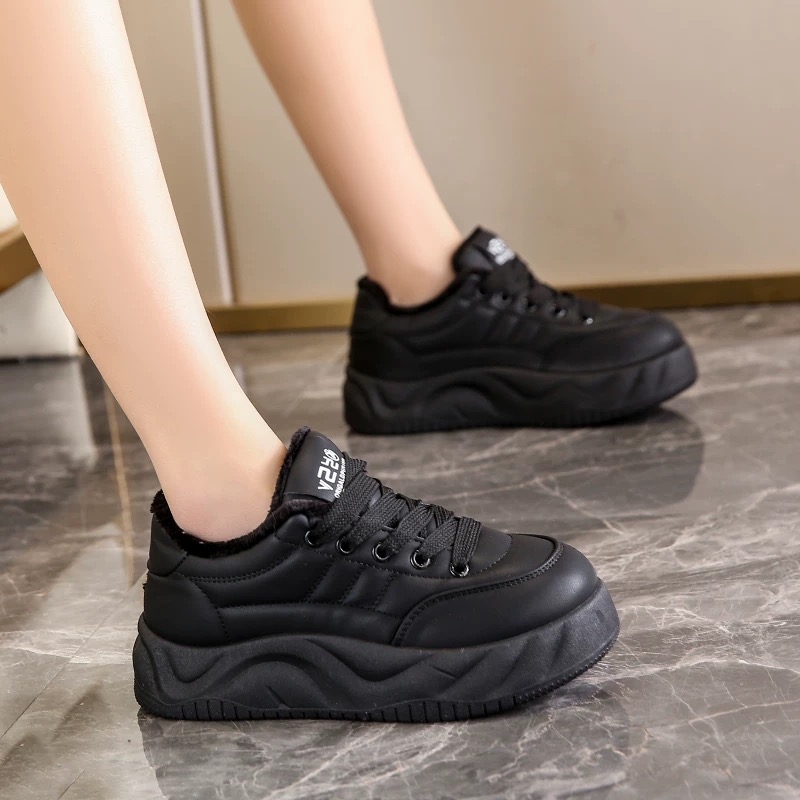 【加棉板鞋】女生秋新款高帮加绒休闲板鞋G02