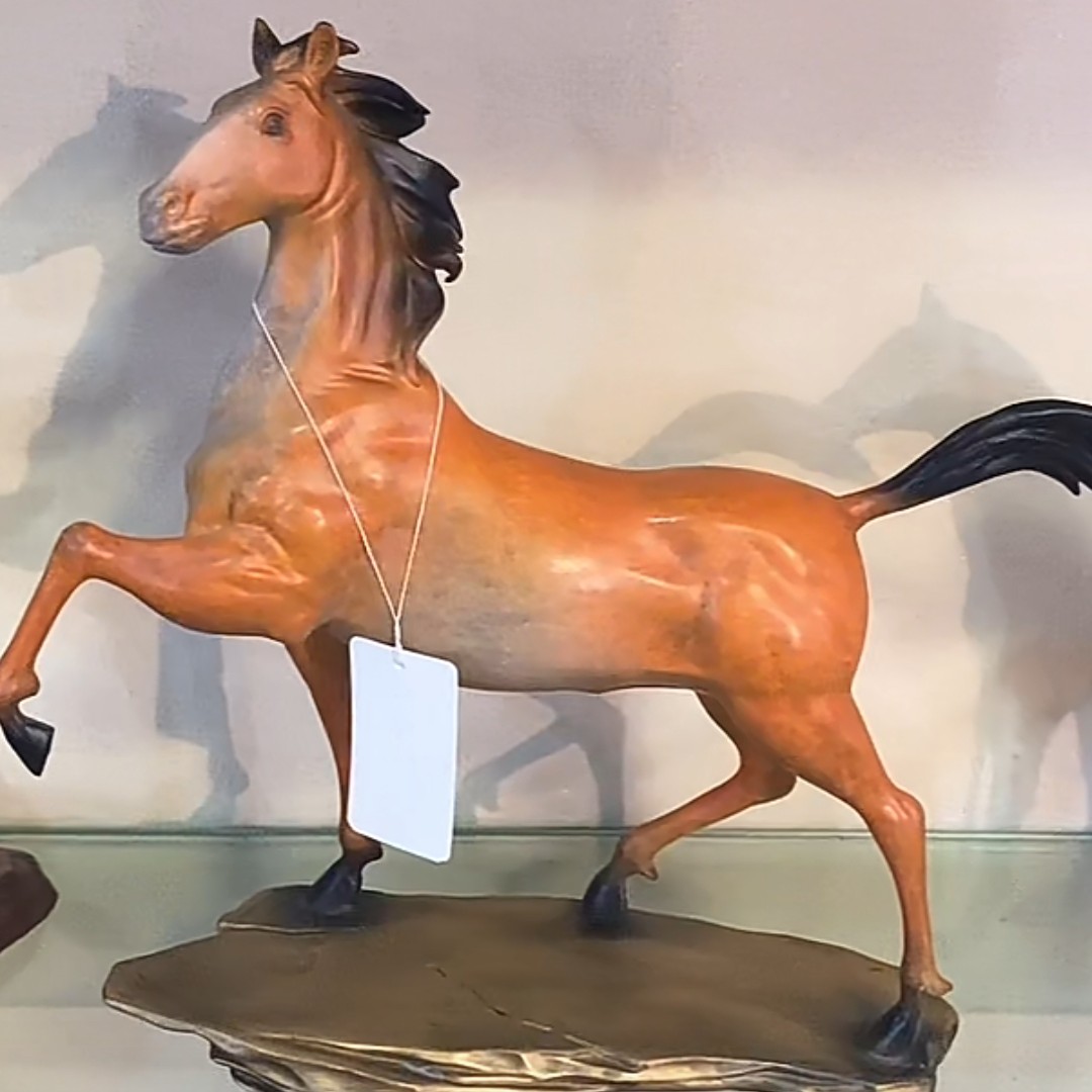 小号马不停蹄 黄铜摆件 马摆件