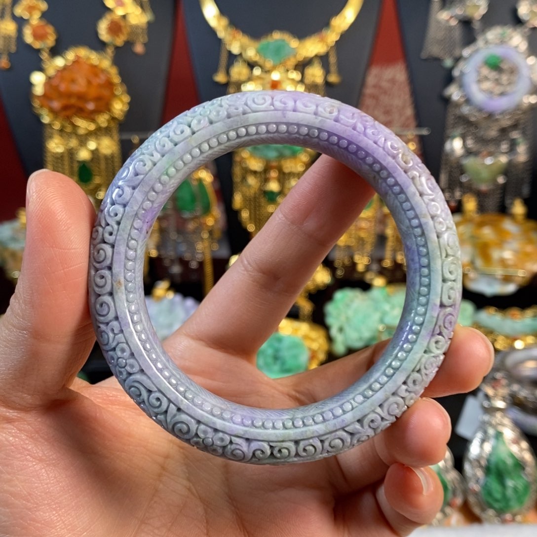 翡翠手镯未镶嵌紫翡手镯 亏清