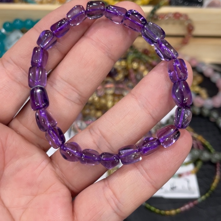 紫晶手链未镶嵌b242紫水晶