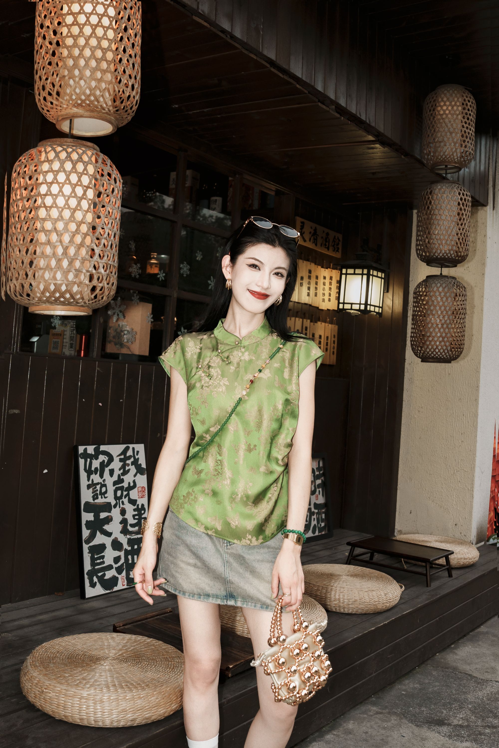 【别枝】新中式国风夏季新款提花段无袖上衣女LY-G8536