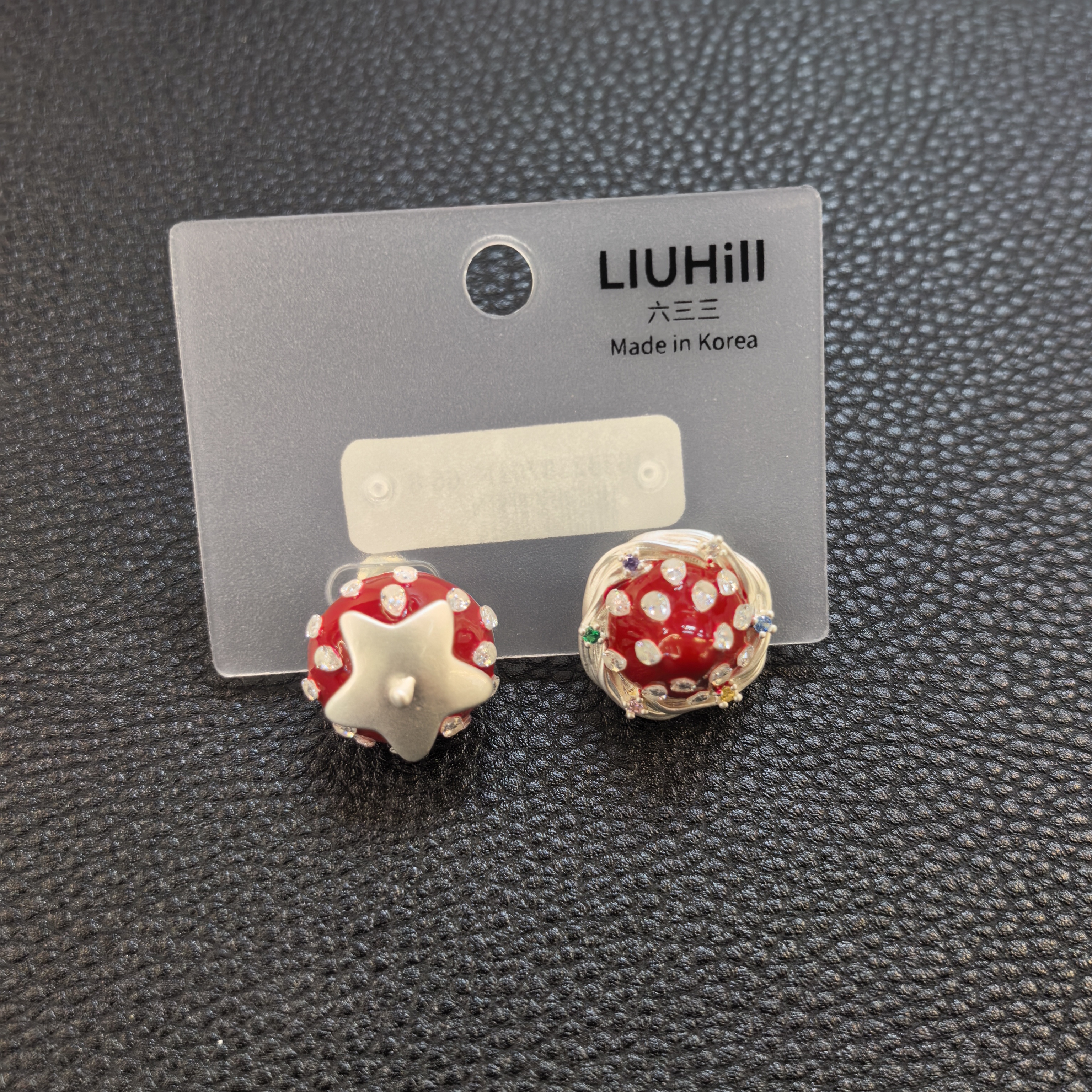 铜合金锆石耳饰 D494红色小草莓闪闪泡菜款耳钉耳饰