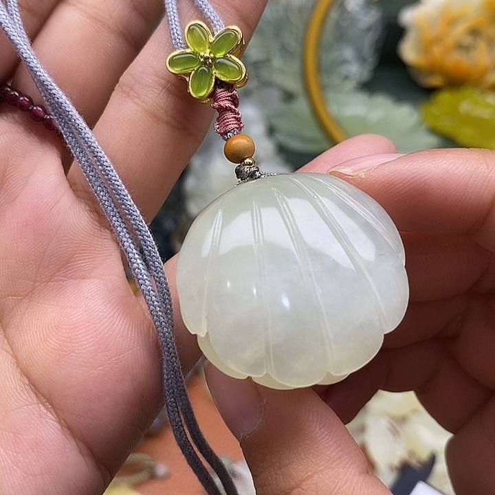 未镶嵌岫玉吊坠毛衣链锁骨链