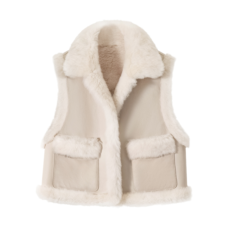 小白兔【贵姐NICOLE】西班牙进口Baby拉贡皮草马甲5NWJ031