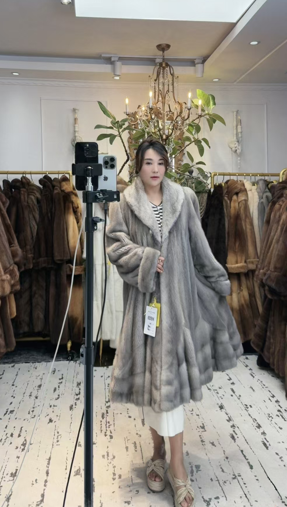 H959 貂皮大衣 中古皮草 衣长115 胸围115