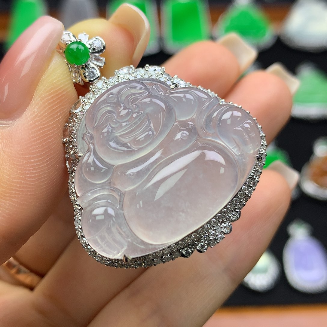 翡翠18K金镶嵌颈饰18k镶翡翠