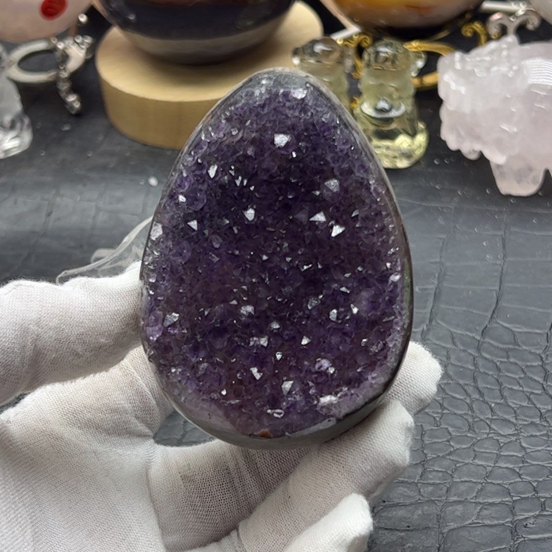 水晶未镶嵌珠宝半成品紫水龙蛋39