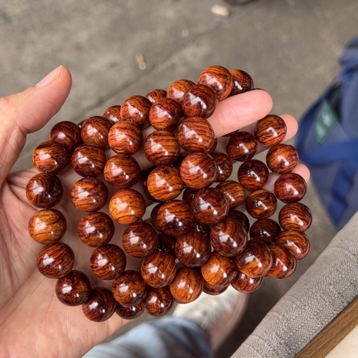 手串/手链黄花梨/降香黄檀虎皮纹1.5，入门级别，要求不要高，不佩袋