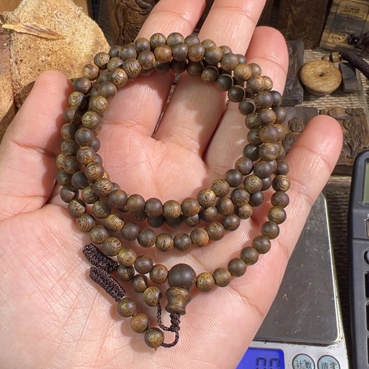 *****手串沉香白棋楠沉香多圈手串9.4克