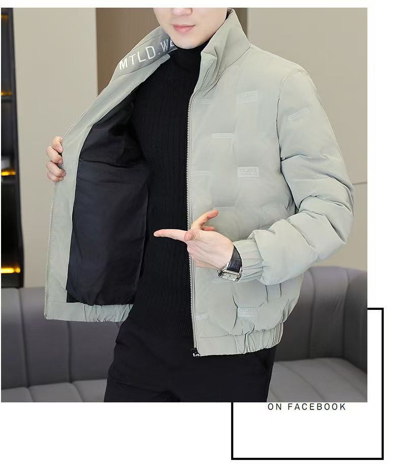 E026新款立领修身棉袄男士潮流