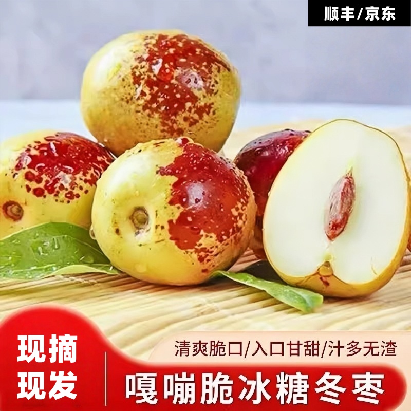 正宗冰糖冬枣3斤装个头饱满皮薄脆甜新鲜当季现摘脆冬枣顺丰/京东