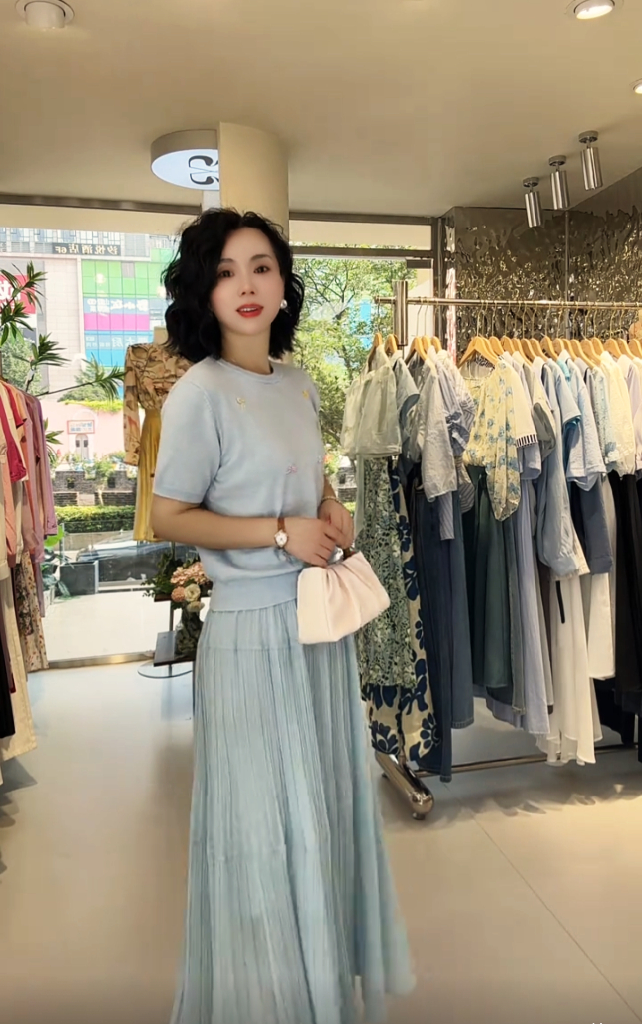 479*氛围感大摆压褶半身裙