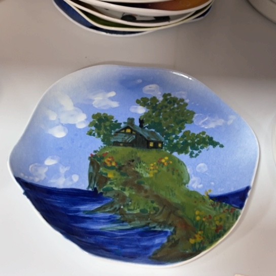 瓦当景德镇釉下手绘陶瓷 