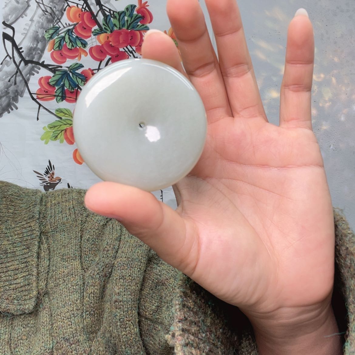 【闪购商品】颈饰未镶嵌和田玉且末蓝大扣子