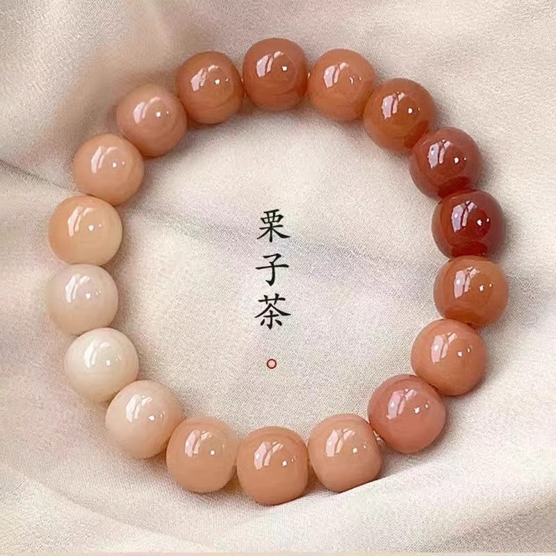 【灵月阁旗舰店】菩提根手串女绕指柔文玩菩提子佛珠学生盘玩渐变手