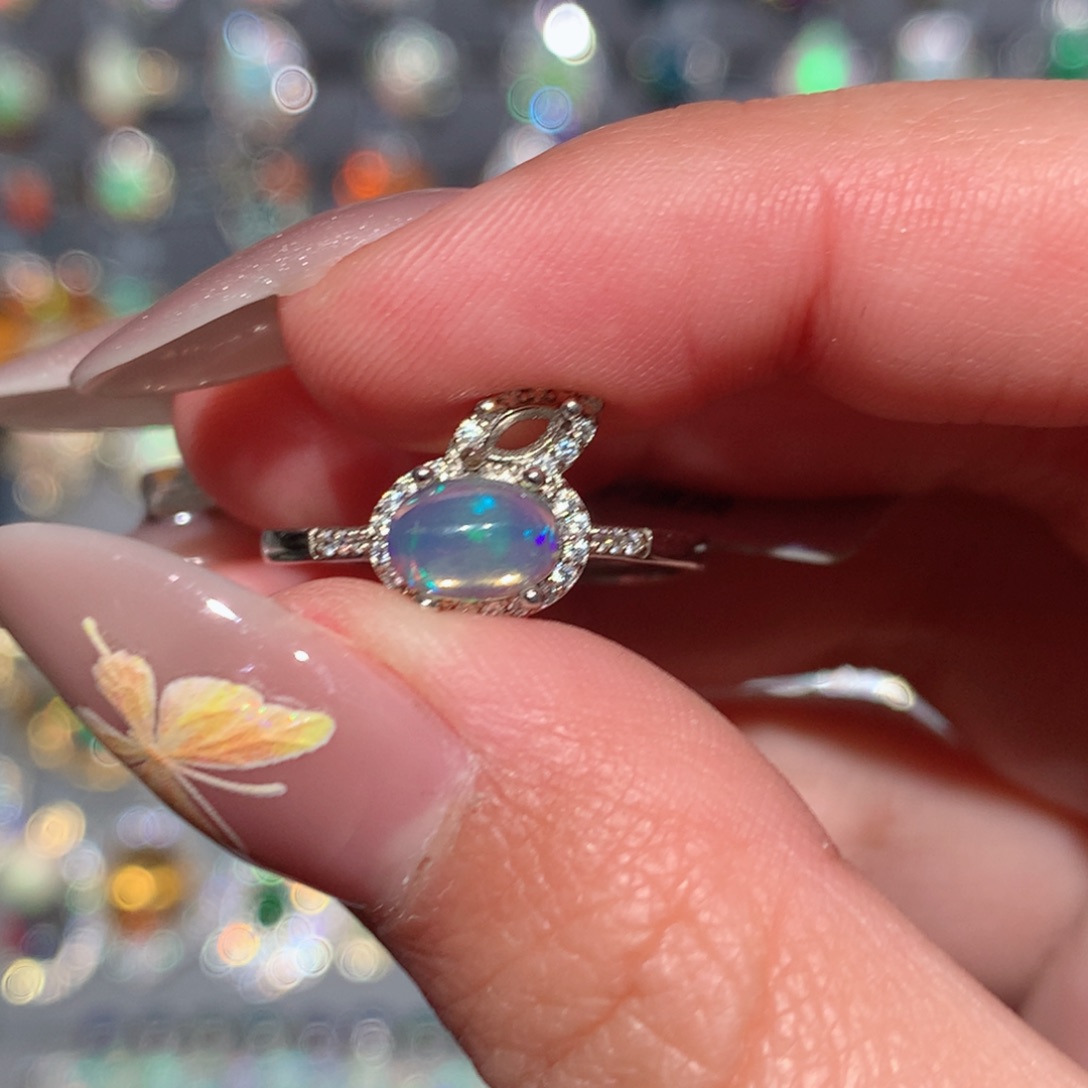 欧泊欧泊戒指y银S925镶嵌