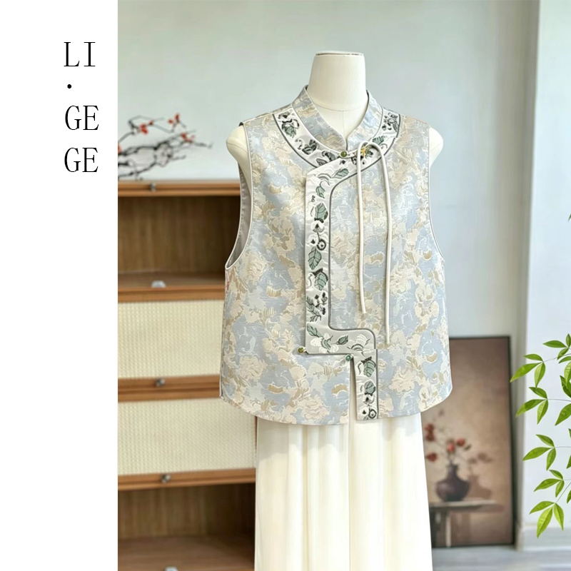 【李老板专属】i.GEGE【晚樱序】中国风时尚格格复古女士马甲CR 8888