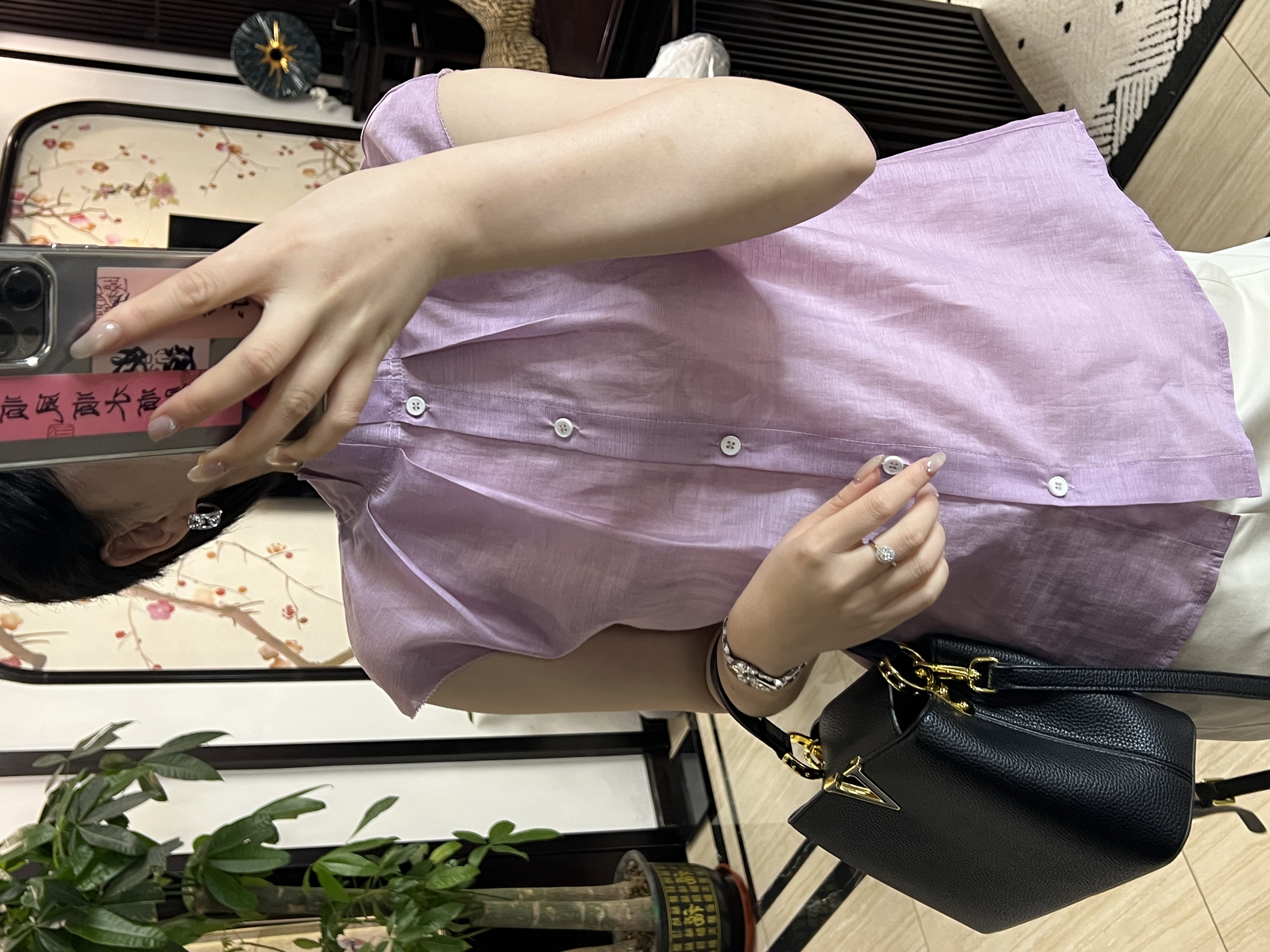 【安姬迩·自制】YM-0075 韩版花边领松弛感衬衫气质优雅洋气上衣