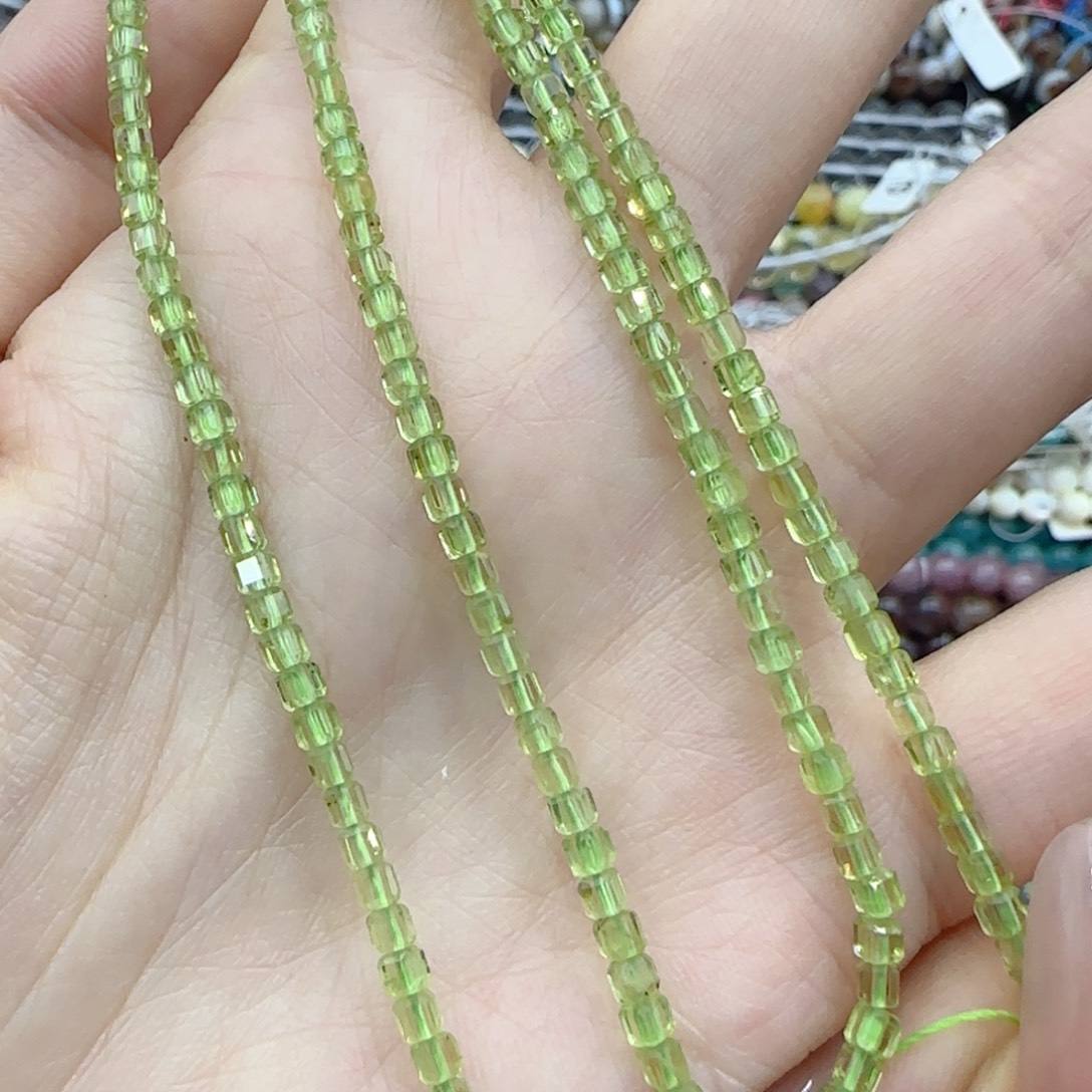 玛瑙/玉髓未镶嵌珠宝半成品橄榄晶切面方糖一条2-3特价