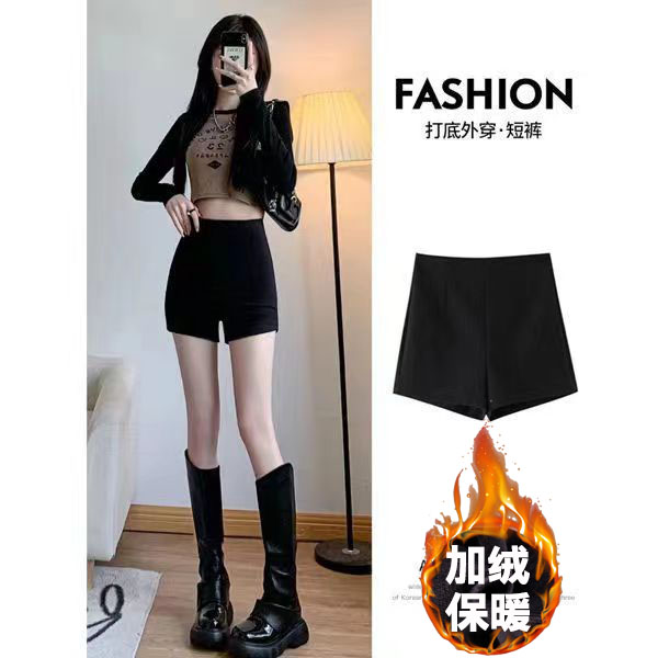 下衣失踪秋冬西装短女紧身高腰安全裤防走光可外穿黑色秋冬显瘦