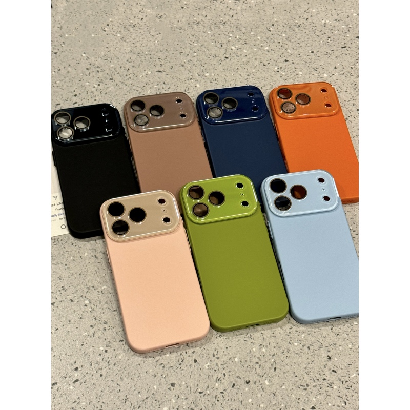 简约ins肤感纯色精孔适用iphone17promax苹果15手机壳16pro新款14