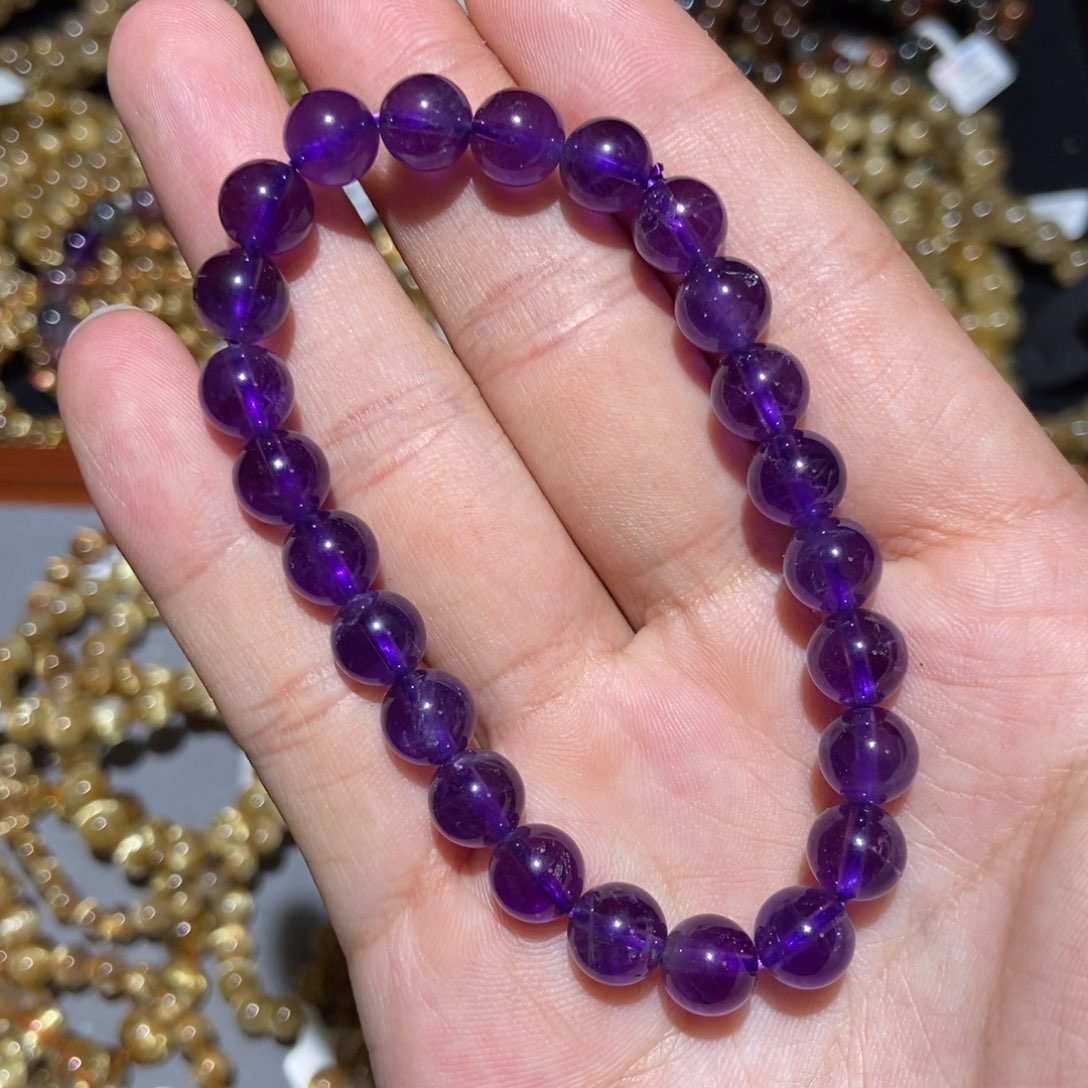 未镶嵌手链水晶紫水晶7m