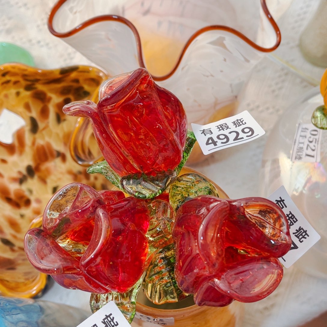 琉璃4929 4927 4928瑕疵花瓶摆件