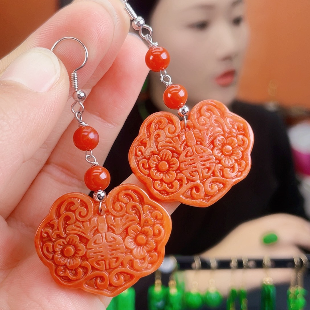 翡翠未镶嵌耳饰饰品