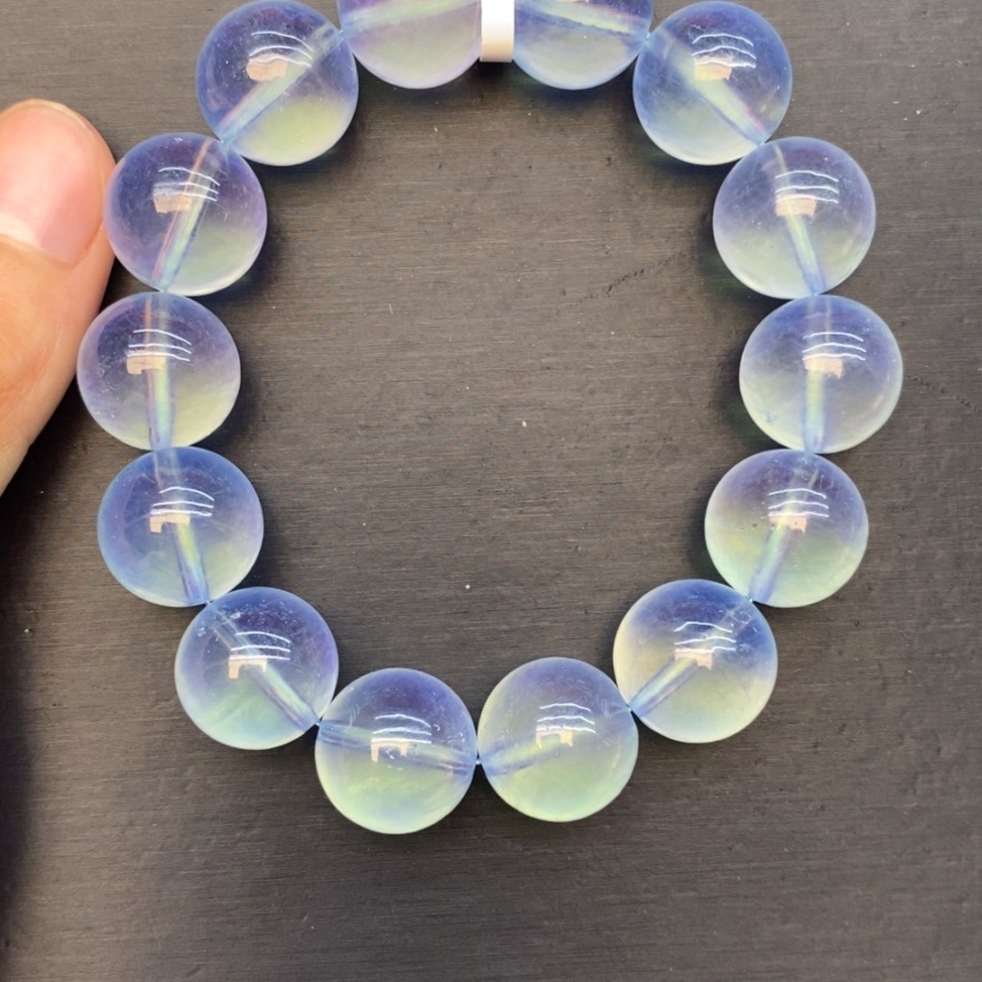 水晶手串未镶嵌y**a29海蓝宝15mm