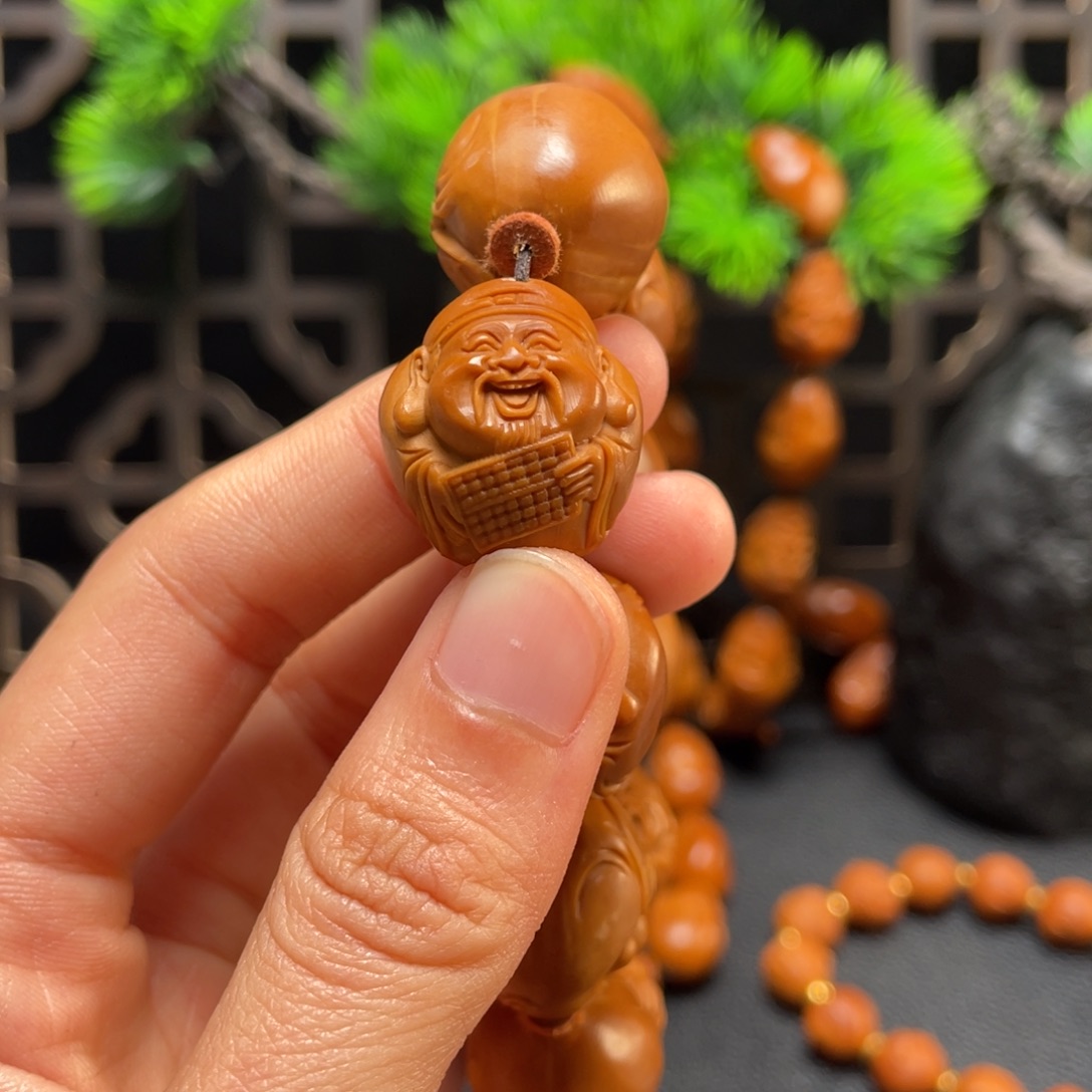 手串/手链橄榄核E6516光背八宝财神