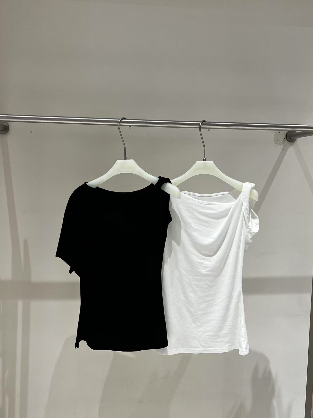 CYYHOME 斜肩扭肩T恤设计感