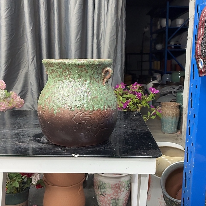 17×21 -粗陶花盆有孔-买买买