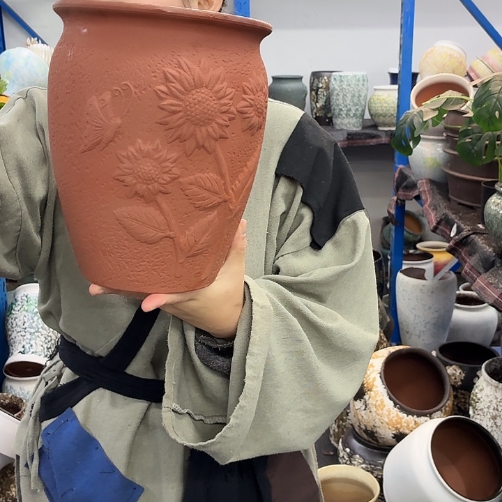 19×24 粗陶花盆有孔-买买买