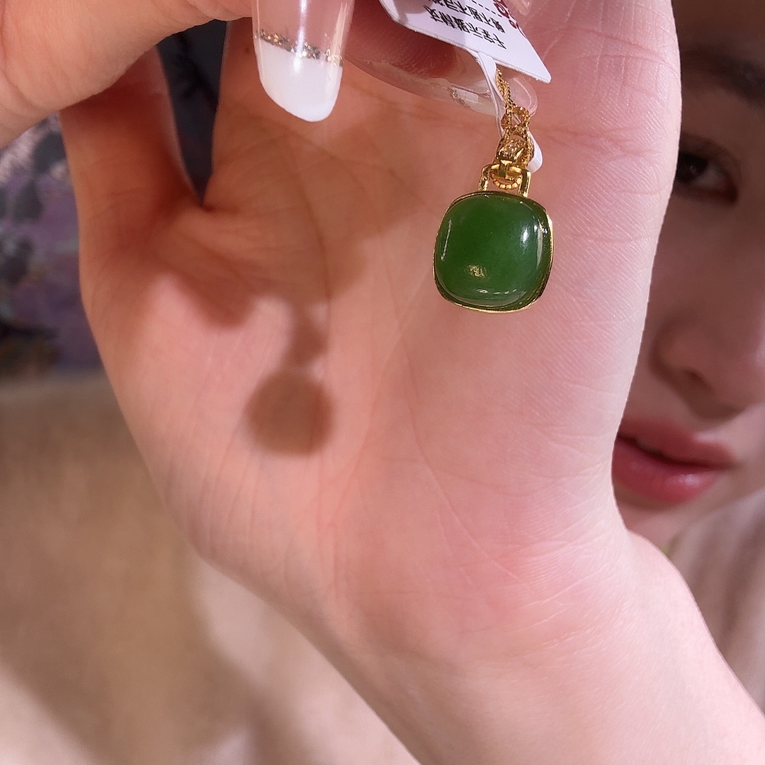 和田玉银S925镶嵌颈饰