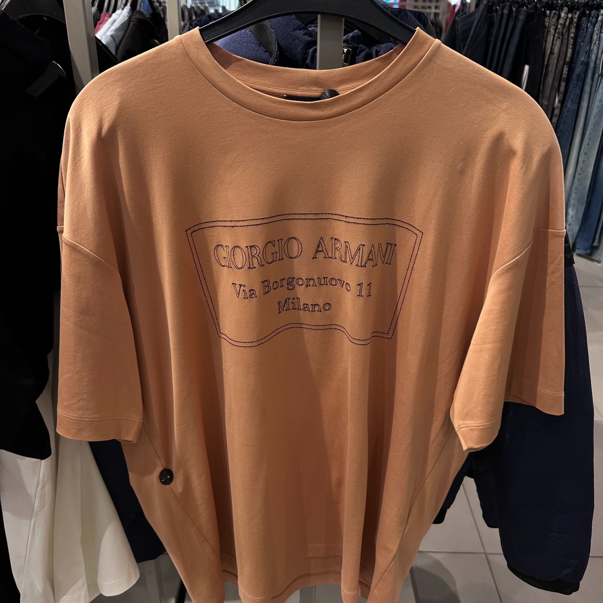 【巴黎直邮】ARMANI阿玛尼字母logo纯棉圆领短袖男款T恤6RSM53SJFBZ